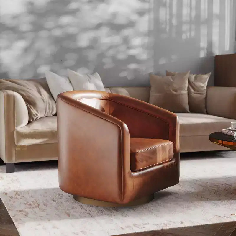 Fauteuil crapaud pivotant et capitonné