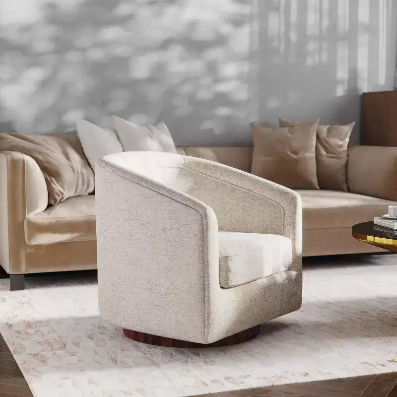 Fauteuil crapaud pivotant et capitonné