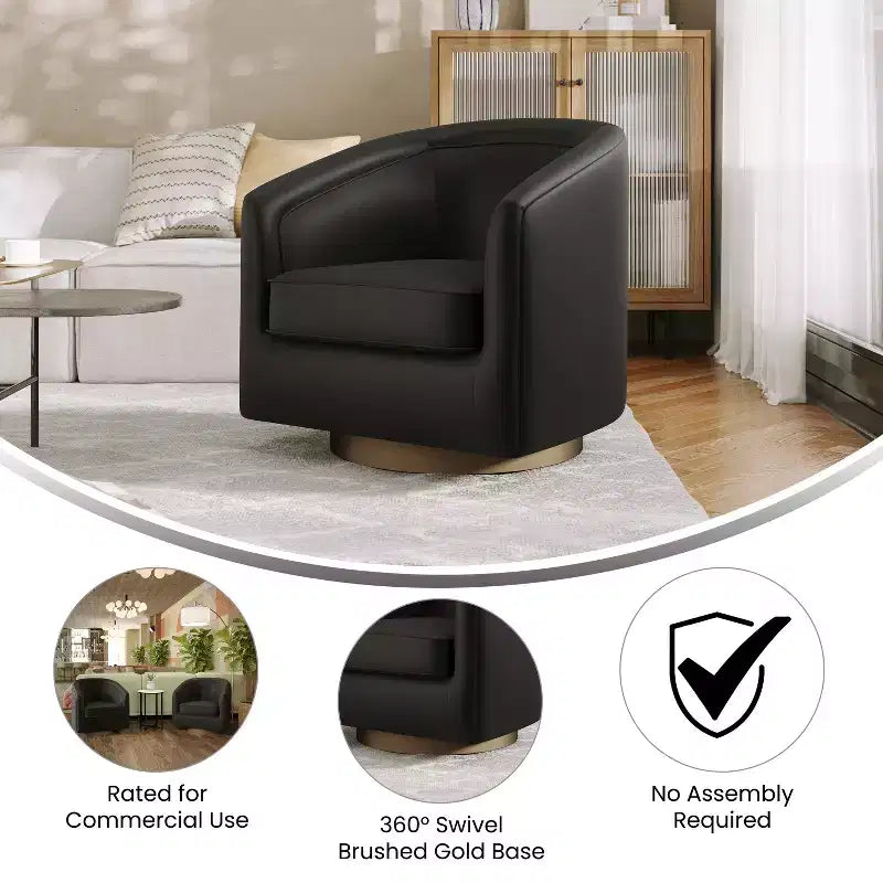 Fauteuil crapaud pivotant et capitonné