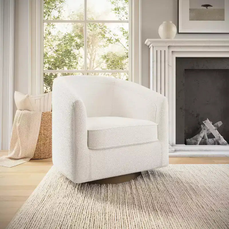 Fauteuil crapaud pivotant et capitonné