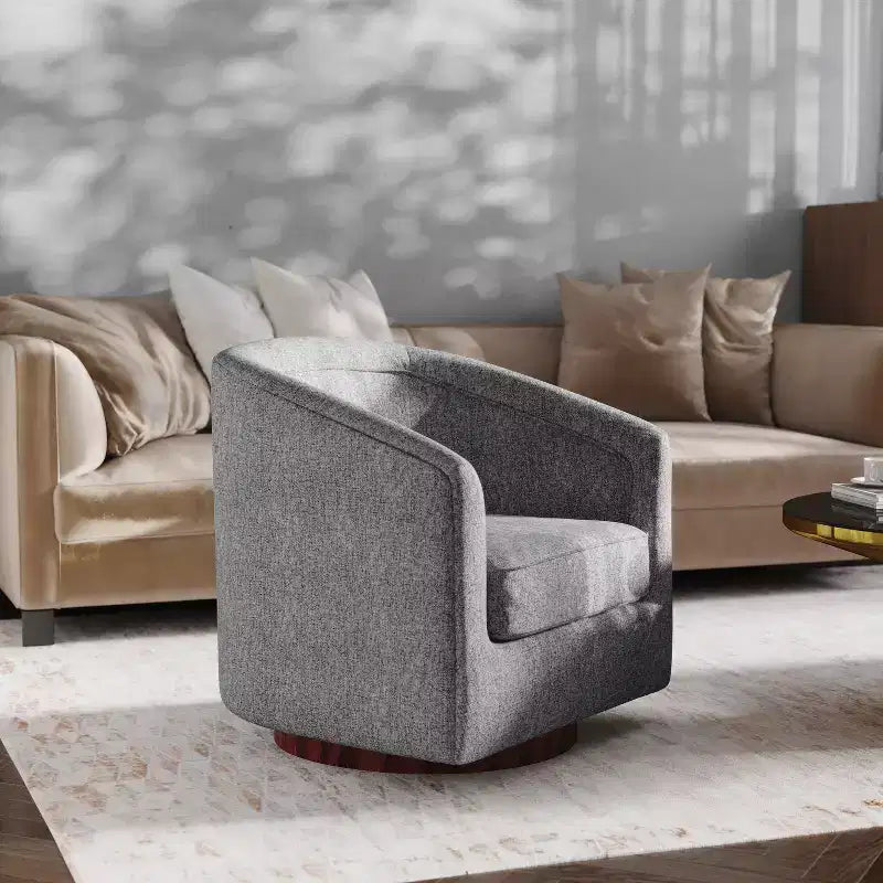 Fauteuil crapaud pivotant et capitonné