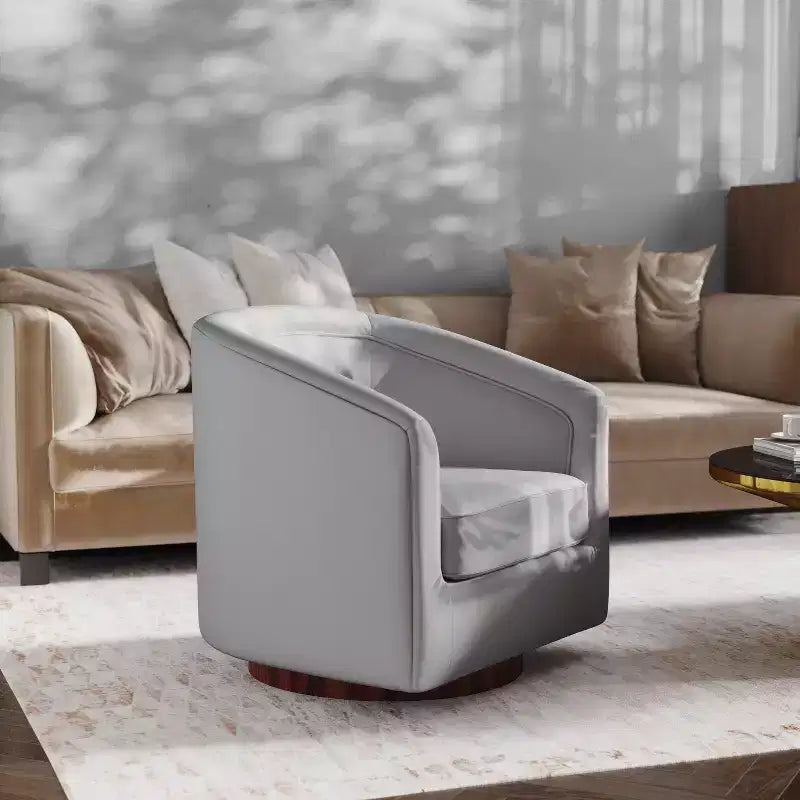 Fauteuil crapaud pivotant et capitonné
