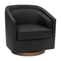 Emma and Oliver Club Style Barrel Accent Chair with 360 Degree Swivel Base and Sloped Armrests