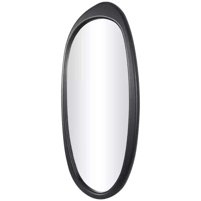Miroir mural ovale abstrait en bois noir