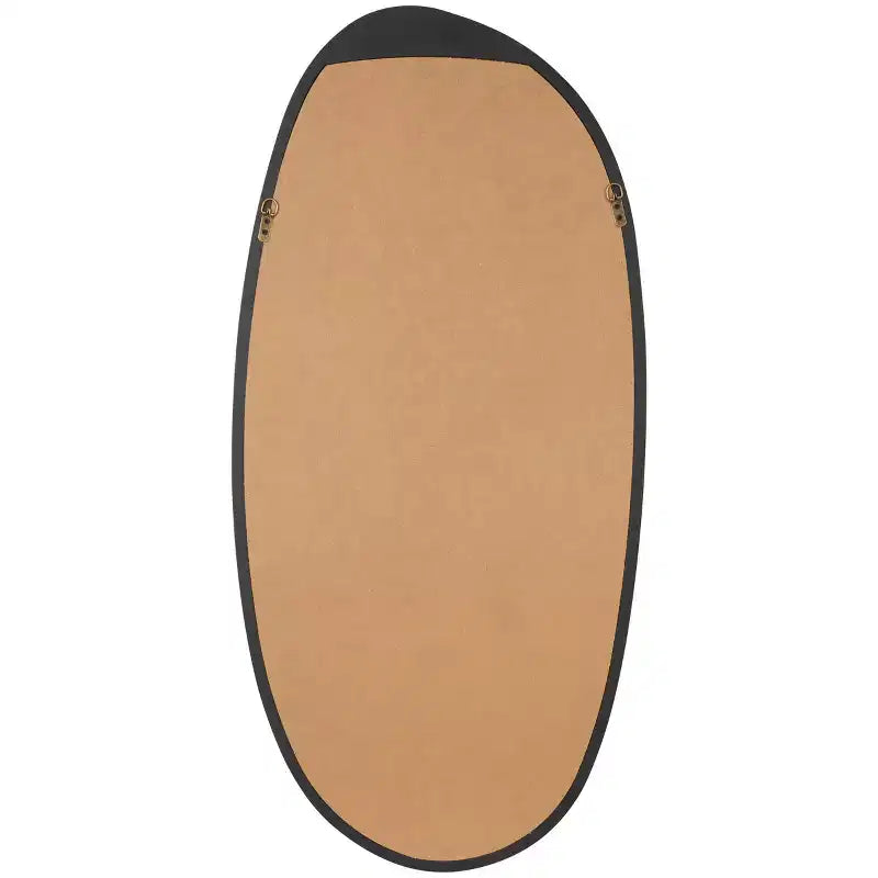 Miroir mural ovale abstrait en bois noir