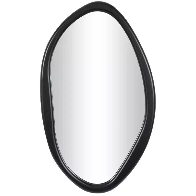 Wooden Abstract Oval Wall Mirror Black - Olivia & May