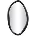 Wooden Abstract Oval Wall Mirror Black - Olivia & May