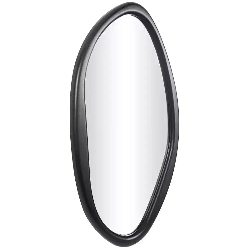 Miroir mural ovale abstrait en bois noir