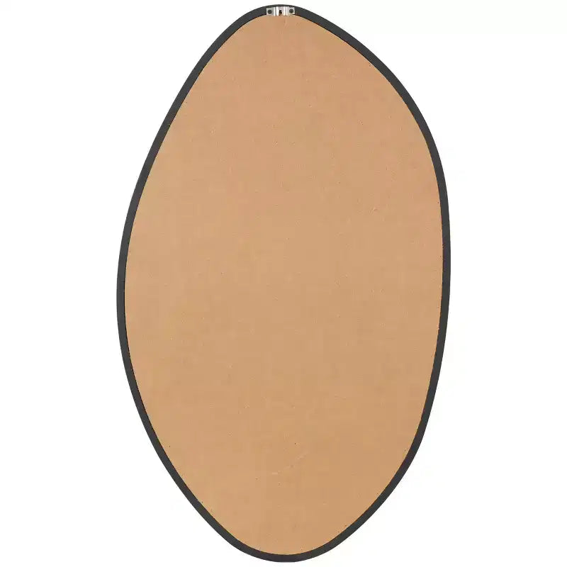 Miroir mural ovale abstrait en bois noir