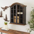 Étagère murale traditionnelle en bois 28x22 avec portes à volets arquées