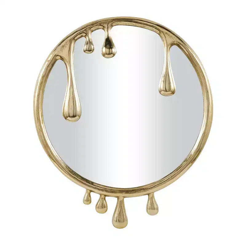43x36 Aluminum Abstract Drip Wall Mirror with Melting Designed Frame - Olivia & May