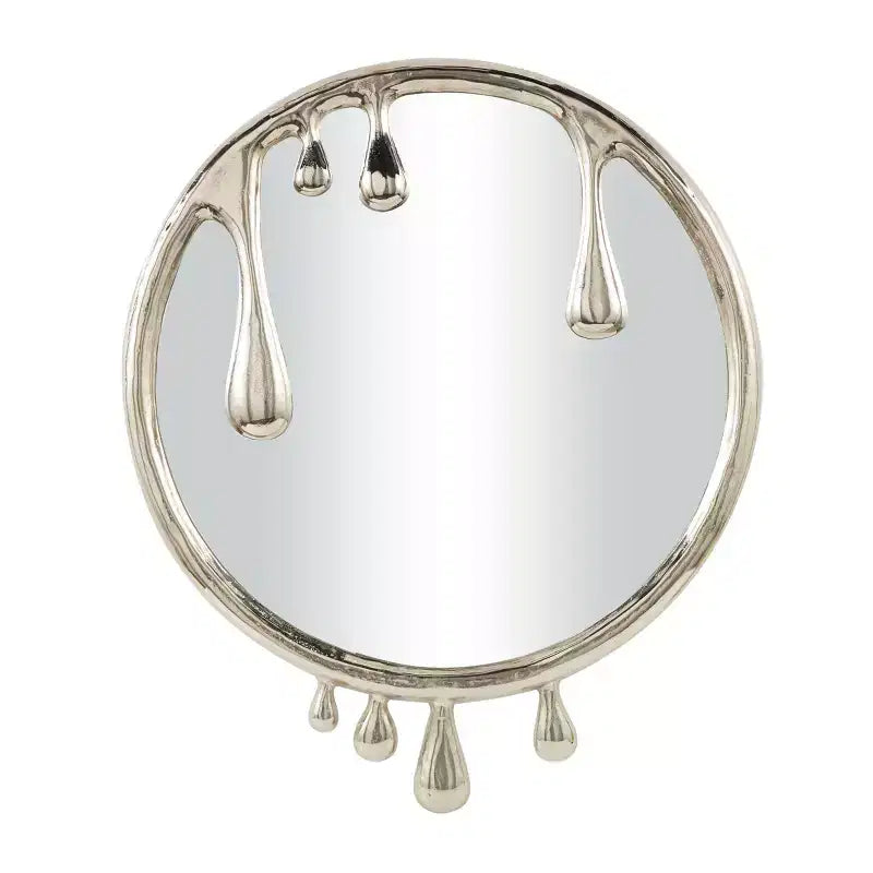Miroir mural abstrait en aluminium 43x36 avec cadre au design fondu