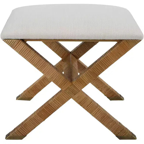 Uttermost St. Tropez 19 Wide Textured White Fabric Bench