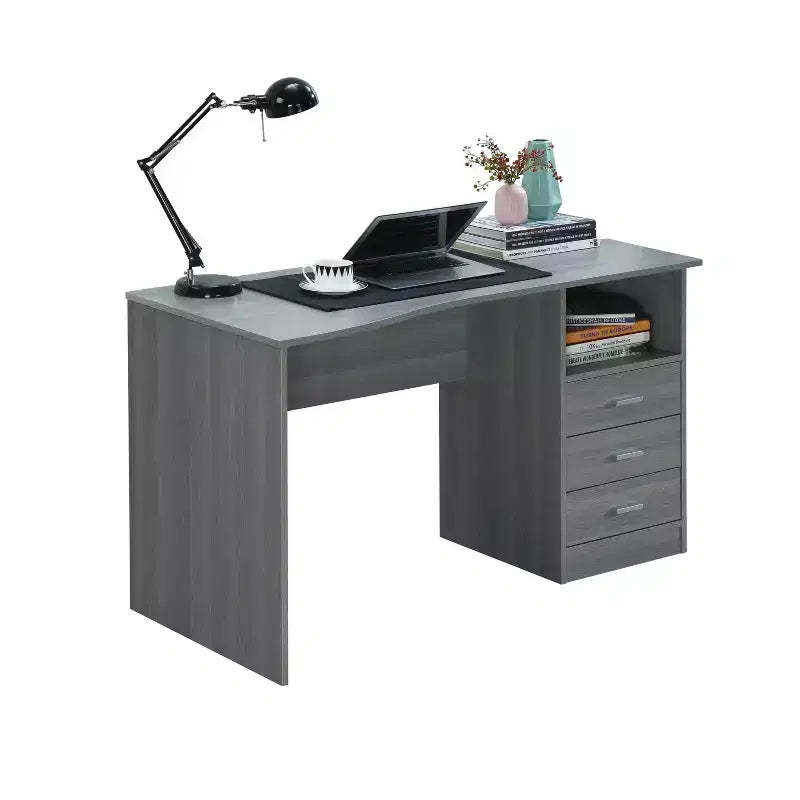 Bureau informatique classique avec tiroirs multiples