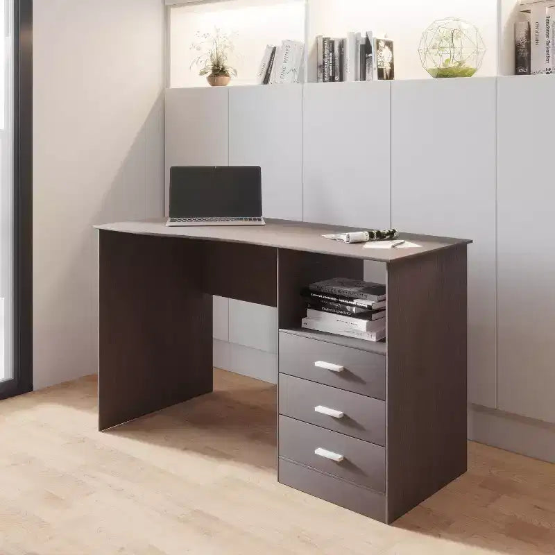 Bureau informatique classique avec tiroirs multiples
