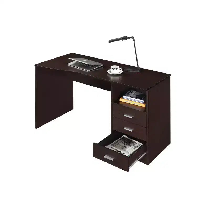 Bureau informatique classique avec tiroirs multiples
