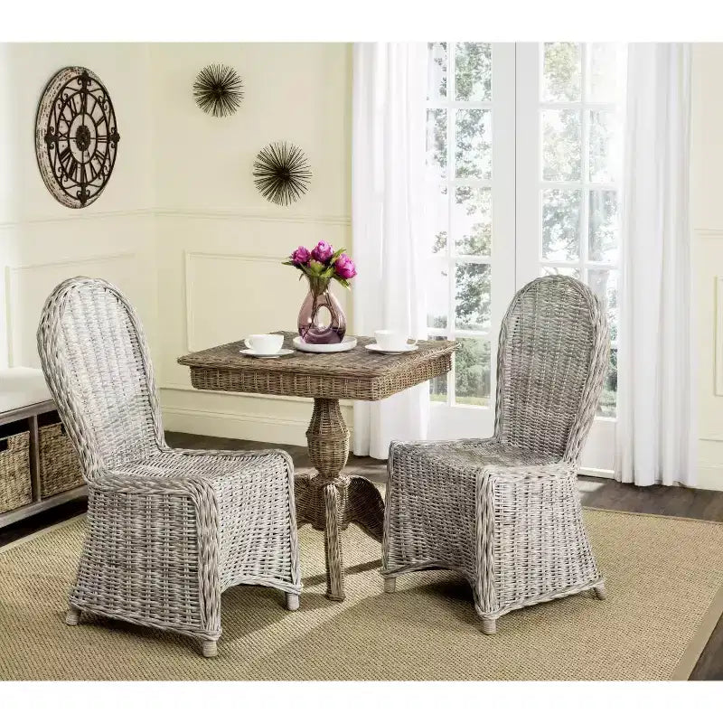 Chaise de salle à manger en osier (Lot de 2)