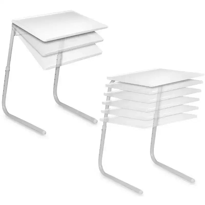 Table de service TV pliante réglable – Blanche