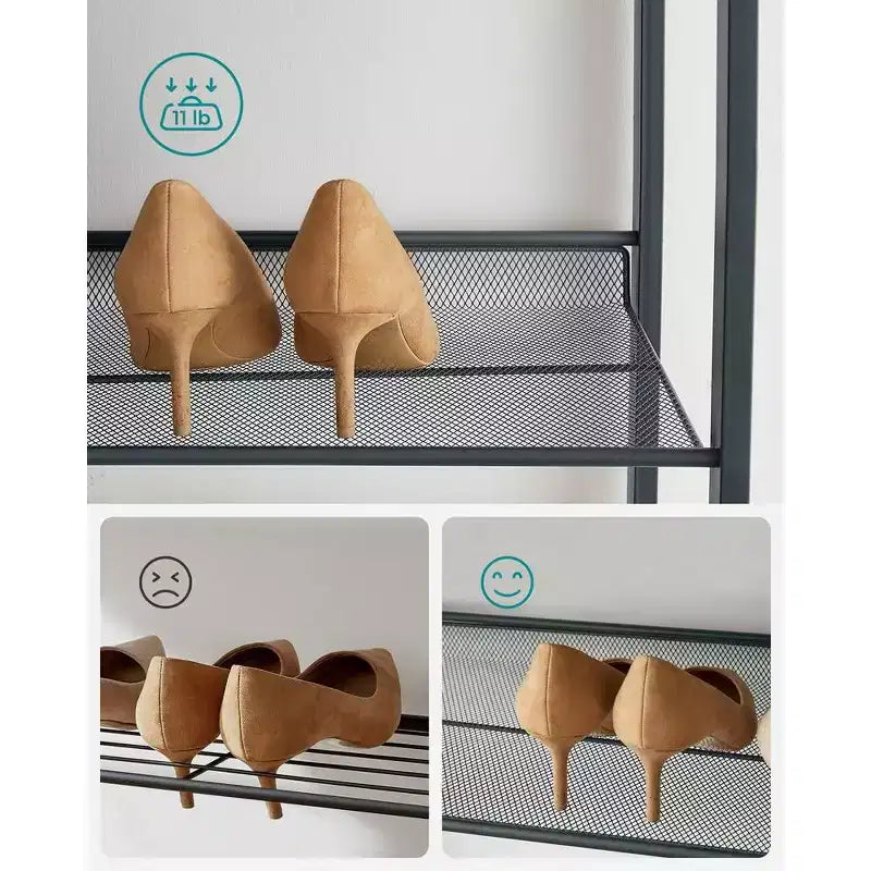 Étagère à chaussures métallique à 8 niveaux, étagères réglables pouvant accueillir 32 à 40 paires, ensemble de 2 organiseurs de chaussures empilables.