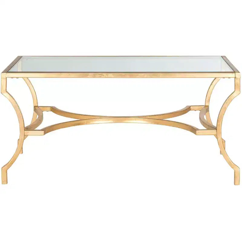 Alphonse Coffee Table - Gold/Glass - Safavieh