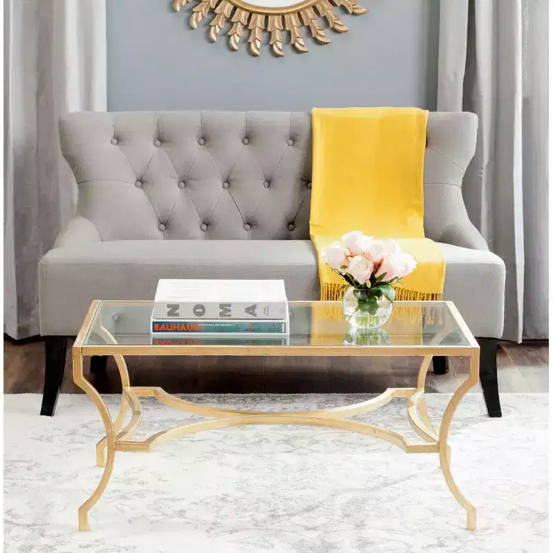 Table basse - Or/Verre