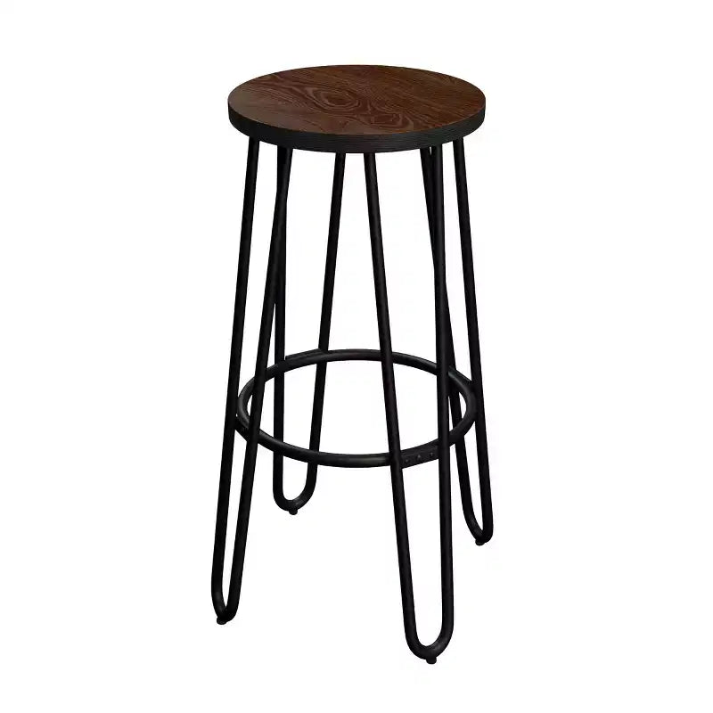 Lavish Home – Lot de 2 tabourets de bar à hauteur de comptoir – Tabourets de bar ronds en bois avec pieds en épingle