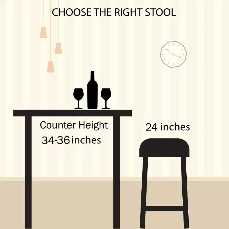 Lavish Home – Lot de 2 tabourets de bar à hauteur de comptoir – Tabourets de bar ronds en bois avec pieds en épingle