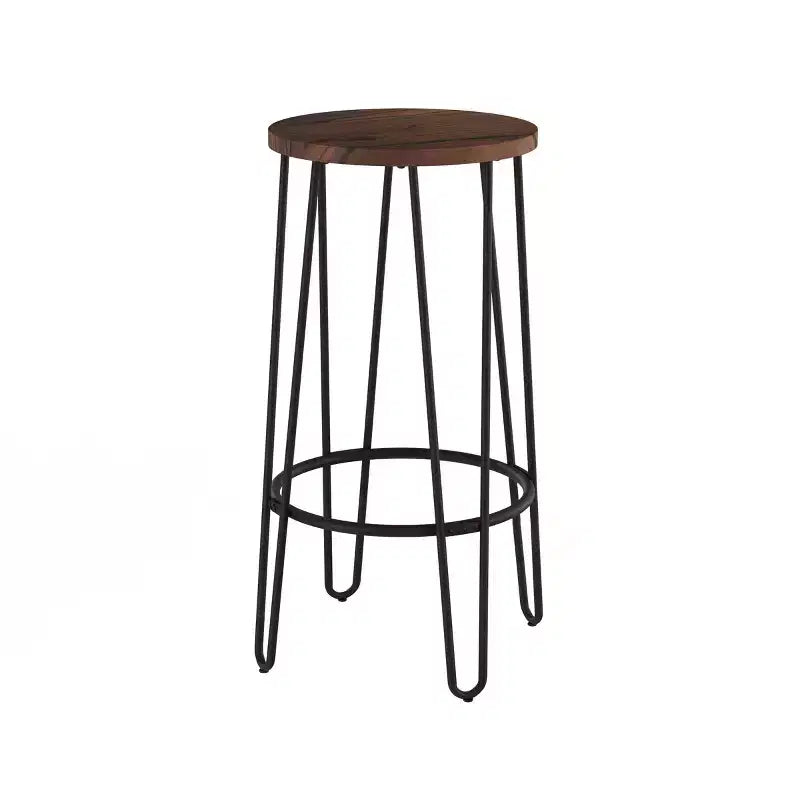 Lavish Home – Lot de 2 tabourets de bar à hauteur de comptoir – Tabourets de bar ronds en bois avec pieds en épingle