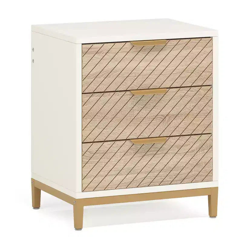 Lantine Wooden 3 Drawers Nightstand
