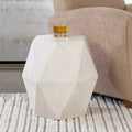 Table d'appoint géométrique en bois blanc de 45,7 cm de large