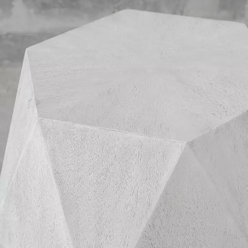 Table d'appoint géométrique en bois blanc de 45,7 cm de large