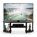 Furinno Wide TV Stand Entertainment Center for TV's up to 55 with Open Bookcases Shelves Columbia Walnut/Black