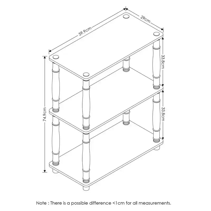 Étagère décorative à 3 niveaux, étagère ouverte polyvalente, bibliothèque autoportante avec tube classique, hêtre/blanc