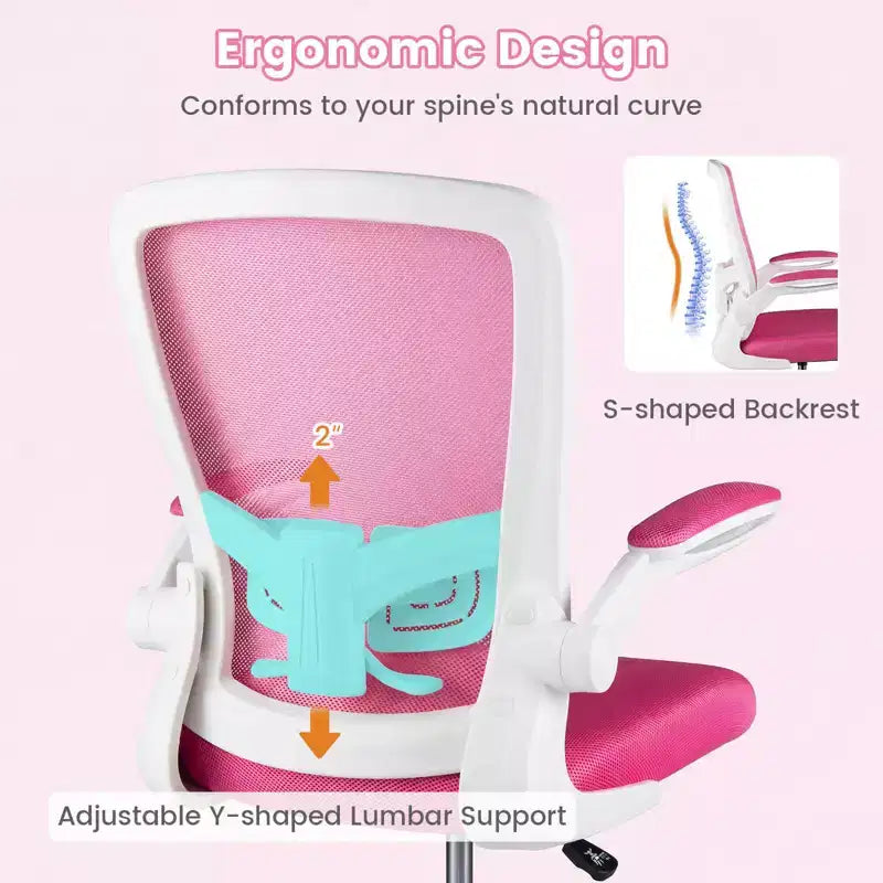 Chaise de dessinateur pivotante réglable avec accoudoirs relevables, support lombaire réglable Noir et Blanc/Noir