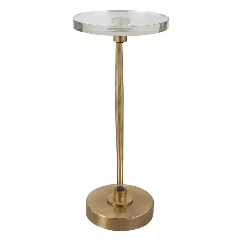 Table basse ronde en laiton antique