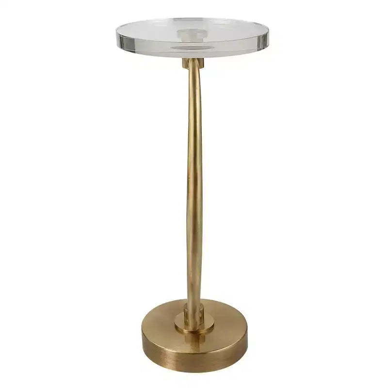 Table basse ronde en laiton antique
