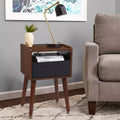 Table de chevet Mid-Century avec tiroirs, table d'appoint avec station de charge