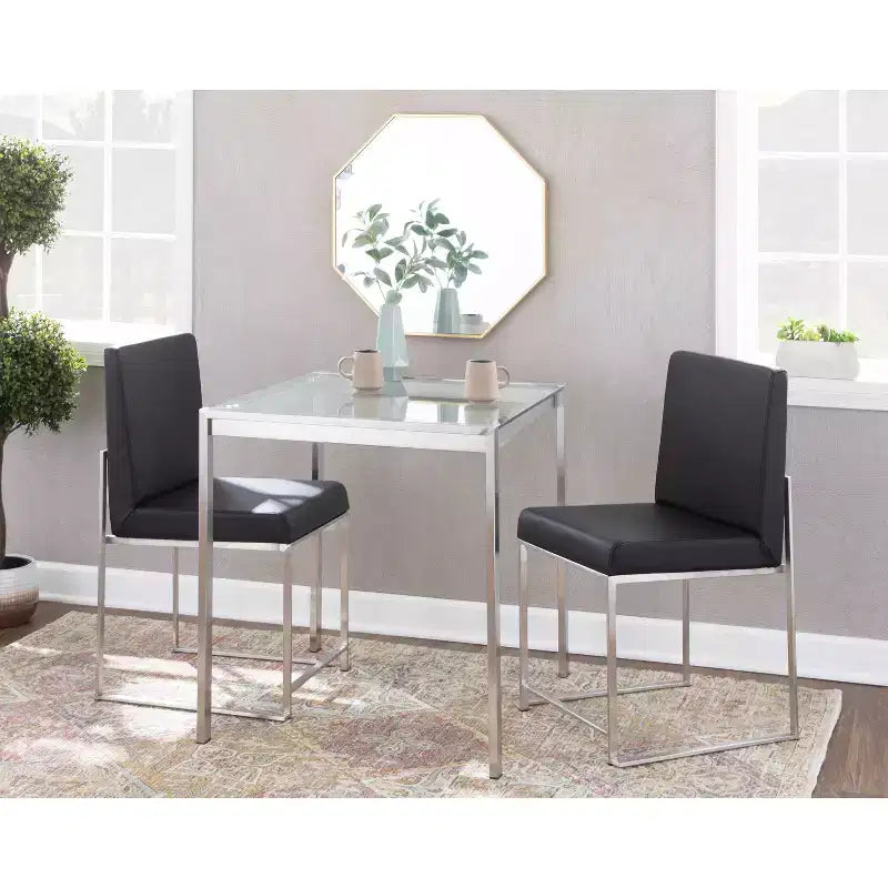 Lot de 2 chaises de salle à manger à dossier haut