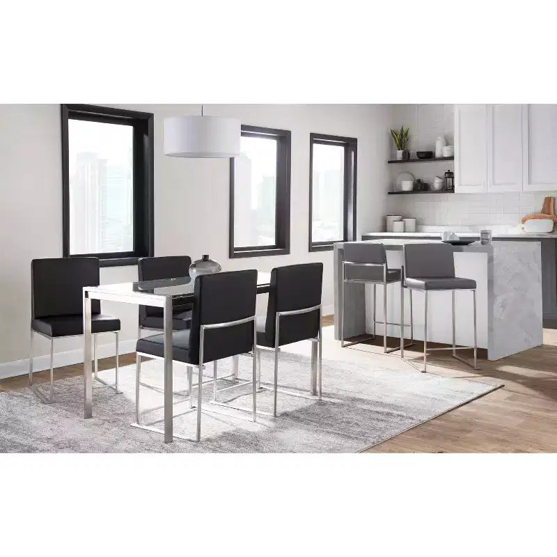 Lot de 2 chaises de salle à manger à dossier haut