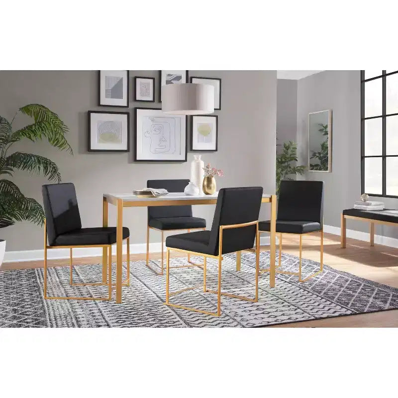Lot de 2 chaises de salle à manger à dossier haut