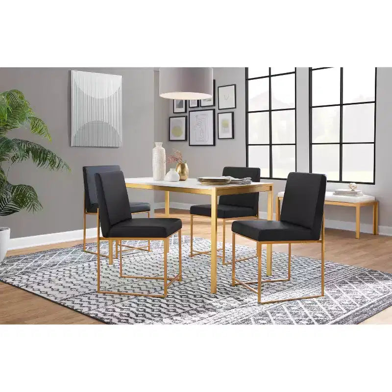 Lot de 2 chaises de salle à manger à dossier haut