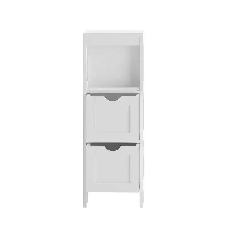 Meuble de rangement de salle de bain à 2 tiroirs avec étagère ouverte