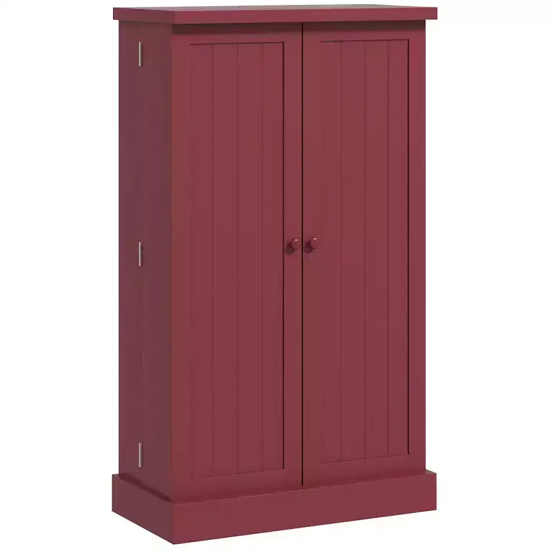 Meuble de Rangement pour Cellier de Cuisine, Meuble de Cuisine Autonome avec Portes Doubles, Étagère à 5 Niveaux, 12 Supports à Épices et Étagères Réglables