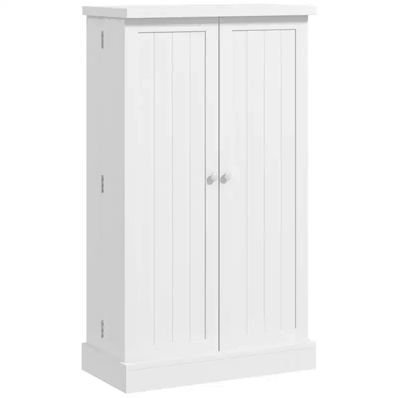 Meuble de Rangement pour Cellier de Cuisine, Meuble de Cuisine Autonome avec Portes Doubles, Étagère à 5 Niveaux, 12 Supports à Épices et Étagères Réglables