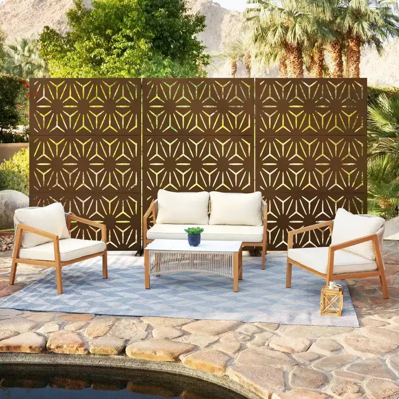 Écran d'intimité extérieur en métal, autoportant, décoratif pour patio