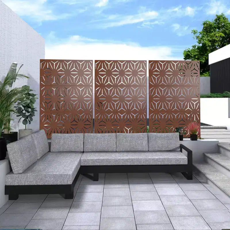Écran d'intimité extérieur en métal, autoportant, décoratif pour patio