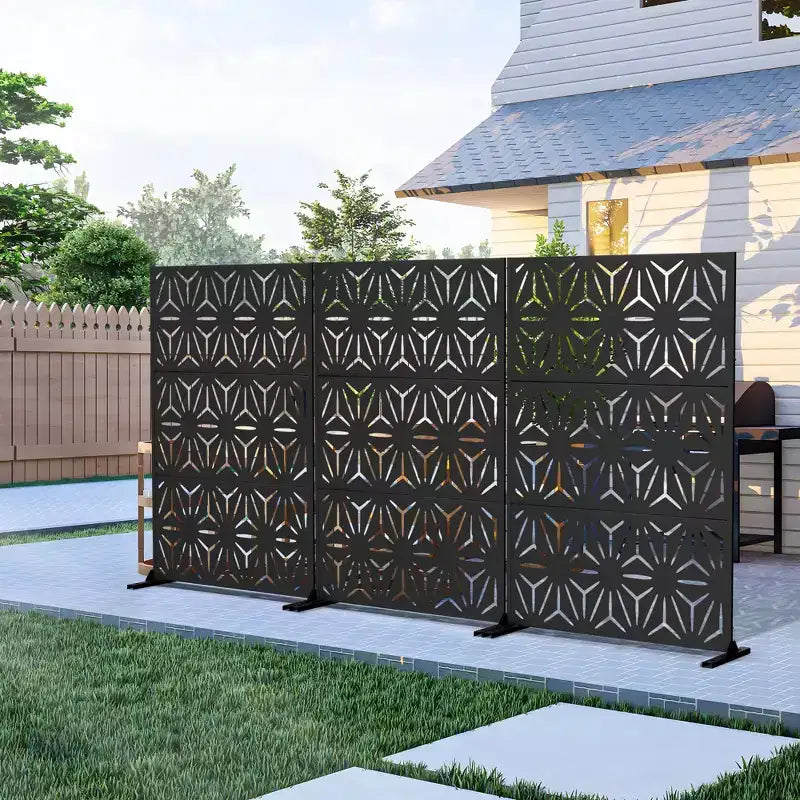 Écran d'intimité extérieur en métal, autoportant, décoratif pour patio