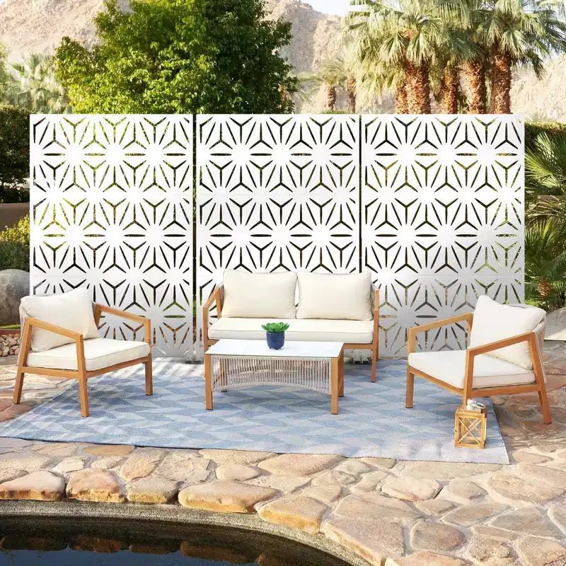 Écran d'intimité extérieur en métal, autoportant, décoratif pour patio