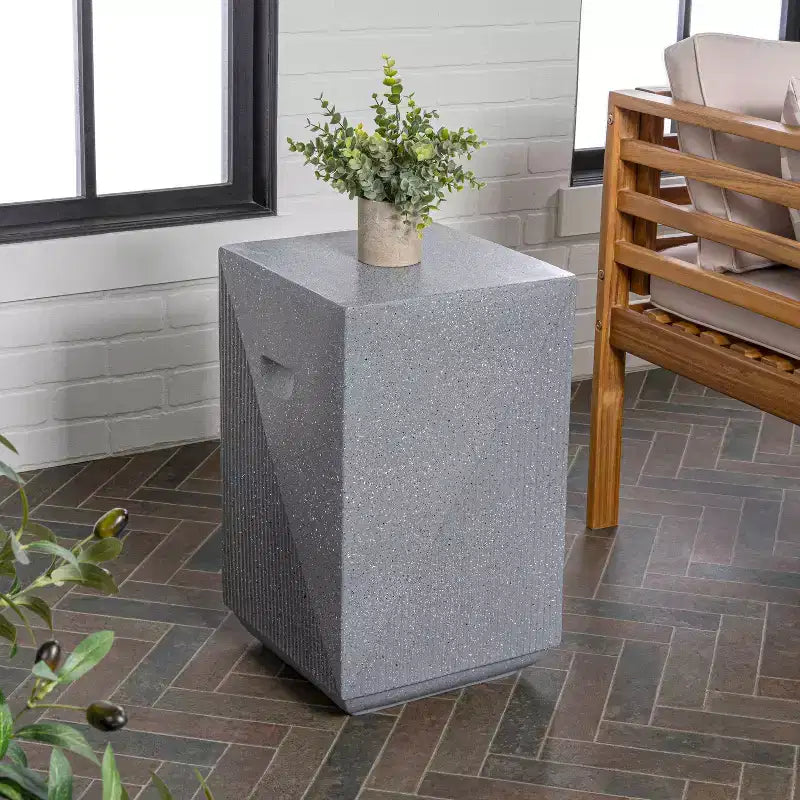 Table d'appoint carrée minimaliste contemporaine, intérieur/extérieur