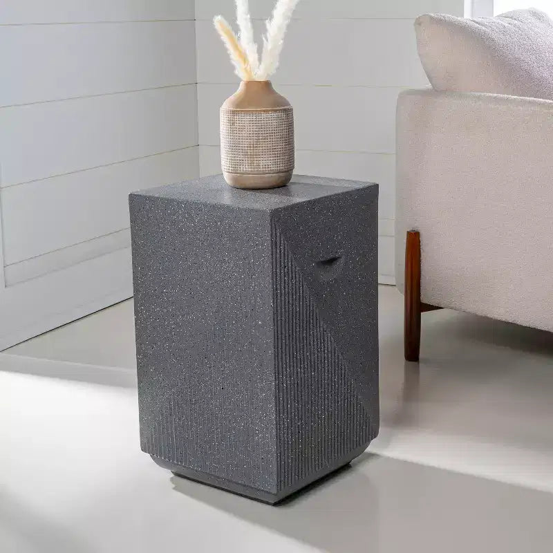 Table d'appoint carrée minimaliste contemporaine, intérieur/extérieur